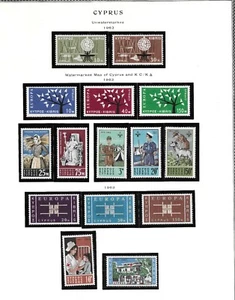 CHIPRE 1963 AÑO COMPLETO EMISIONES EN SOPORTES SIN BISAGRAS F-VF MLH - Imagen 1 de 1