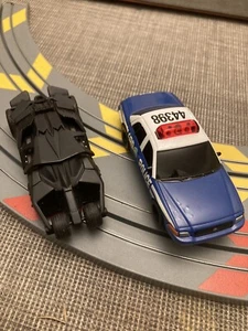 Micro Scalextric Batman Begins 1:64 Slot Car Batmobile & Gotham Police Car - Picture 1 of 13