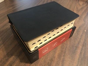 ESV Large Print Study Bible Indexed - $139.99 Retail - Black Genuine Leather - Picture 1 of 6