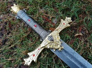 MEDIEVAL Swords, Hand Forged Damascus Steel Swords, King Swords, Christmas Gift - Picture 1 of 5