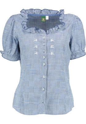 ORBIS TEXTIL GMBH & CO. KG OS Trachten Kurzarm Trachtenbluse mit Rundhalsausschnitt Zerado