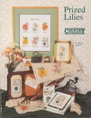 Vintage Prized Lilies Country Cross-Stitch Leaflet 1992 Bailey White Lily Flour - Image 1 of 4