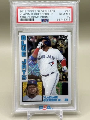 2019 Topps Chrome Silver Pack 1984 Vladimir Guerrero Jr. Rookie PSA 10 Gem Mint - Image 1 of 2