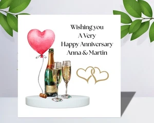 Personalised Anniversary Card Mum and Dad Anniversary Special Couple Anniversary - Picture 1 of 15