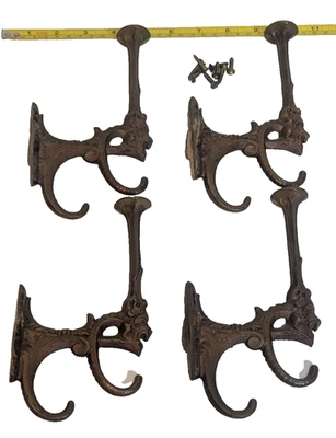 Lot 4 Victorian Bronze Gargoyle Coat and Hat Rack Wall Hangers 7.5" Mid 1800s + - Image 1 of 4