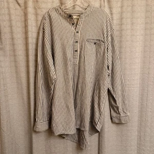 Vintage My Grandfather Shirt Mens 2XL Popover Blue White Striped Cotton Ireland - Picture 1 of 7
