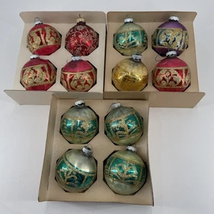 Lanissa Shiny Brite Glas Weihnachtsschmuck Glitzer 12er Set USA 3" - Bild 1 von 11