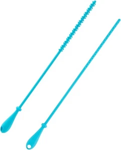 Cepillo de paja de silicona 2 piezas, cepillo limpiador extra largo de 9,45 pulgadas bote de agua lavable - Imagen 1 de 6