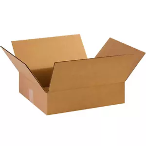 14 3/8 X 12 1/2 X 3 1/2 Corrugated Cardboard Boxes, Flat 14.375"L X 12.5"W X 3.5 - Picture 1 of 5