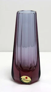 Vaso vintage Moser Ottagonale Rosso/Viola 6-1/2 - Foto 1 di 5