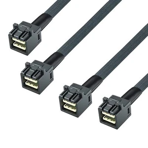 2 Packs 12G Internal HD Mini SAS SFF-8643 to SFF-8643 Cable 100-Ohm 0.5~1 meter - Picture 1 of 12
