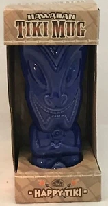 2011 KC Co Happy Tiki Tasse lächelnd blaue Glasur detailliert groß Keramik in Box - Bild 1 von 8