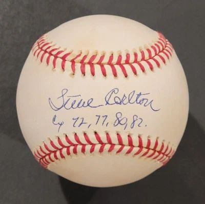 STEVE CARLTON Signed CY YOUNG YEARS 72-77-80-82 Official MLB Baseball-PSA - Image 1 of 4