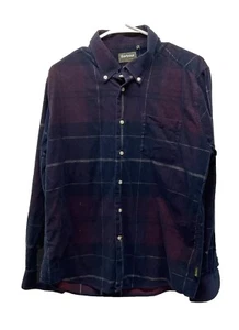 Barbour Classic Tartan Plaid Shirt Med. Button Down Corduroy Tailored Fit Blue - Picture 1 of 9