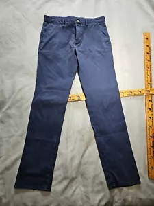 Massimo Dutti Pants Mens 32 Blue Straight Leg Lightweight Stretch Casual - Picture 1 of 13