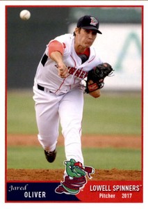2017 Lowell Spinners Grandstand #25 Jared Oliver Lula Georgia GA Baseball Card
