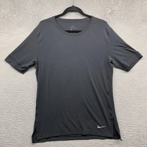 Nike Dri Fit Womens T-Shirt Black Short Sleeve Crew Neck Logo Pullover Size L - Picture 1 of 11