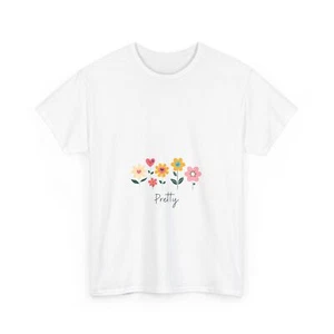 Pretty flowers soft and comfortable t shirt. Unisex Heavy Cotton Tee - Picture 1 of 97