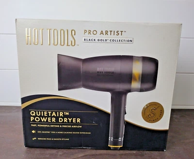 Hot Tools Pro Artist Black Gold Collection Quietair Power Hair Dryer - Image 1 of 4