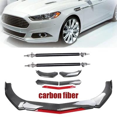 Front Bumper Lip Chin Splitter Spoiler Carbon Fiber For Ford Fusion 2006-2020 Foto 1 de 4