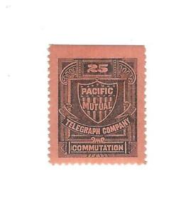 -1883 STAMP US SCOTT 13T5 "Pacific Mutual Telegraph Co." MH 25CENT