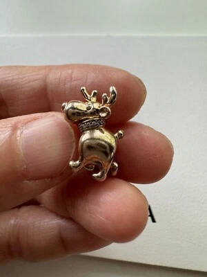 New Pandora Rose gold Happy Reindeer CZ Bead 787514CZ retired - image 1 of 4