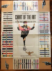 SWATCH 1993 SPRING/SUMMER COLLECTION CHART OF THE ART POSTER 3' X4' WATCHES - Picture 1 of 1