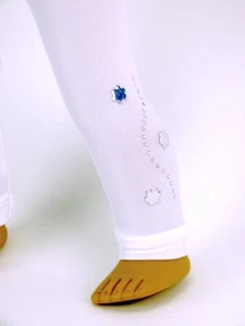 Leggings blancos con diseño floral plateado para muñecas American Girl de 18" - Imagen 1 de 2