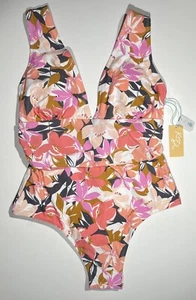 Women’s High Coverage One Piece Kona Sol Floral Swim Suit NWT - Picture 1 of 6