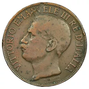 Italie - 10 centesimi 1911 Victor-Emmanuel III fautée flan paillé - bronze KM.51 - Imagen 1 de 2