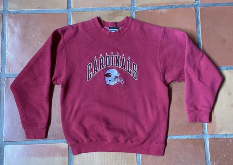 Vintage Pro Player 90s Mens Medium Arizona Cardinals NFL Football Red Sweatshirt Cover