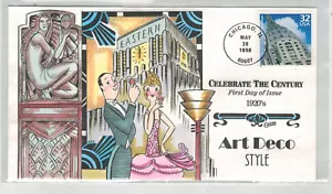 COLLINS HANDPAINTED CELEBRATE CENTURY 1920s FASHION ARCHITECTURE ART DECO STYLE - Picture 1 of 1