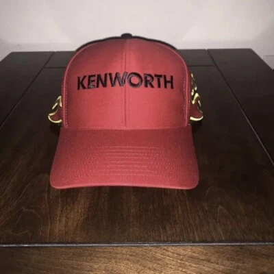 Gorra de camionero Kenworth Trucking vintage rara llamas rojas y negras Foto 1 de 3