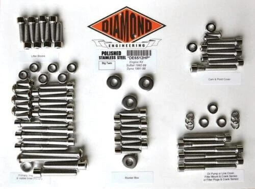 Diamond Engineering STAINLESS STEEL ENGINE KIT 1991 - 1998 HARLEY DYNA SOFTAIL - Image 1 of 1