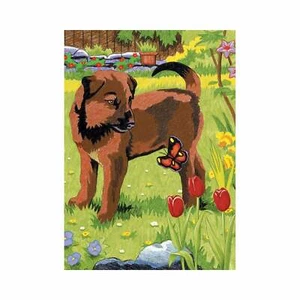 Puppy and Butterfly Mini Color Pencil By Number Kit - 5x7in. (norcpnmin1063t) - Picture 1 of 1