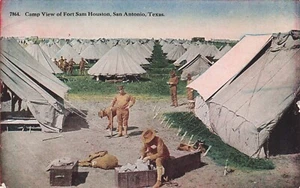 Postcard ~ San Antonio, Texas, Camp View, Soldiers at Fort Sam Houston - Picture 1 of 2