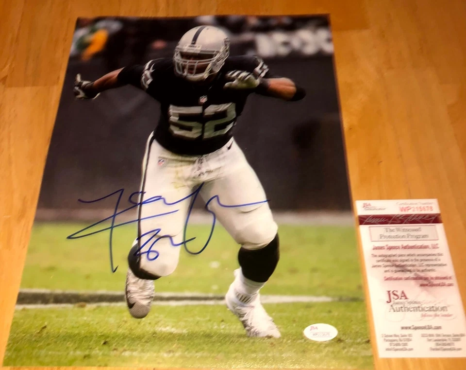 Khalil Mack Oakland Raiders Signed Autographed 11x14 Photo JSA B - Image 1 of 1