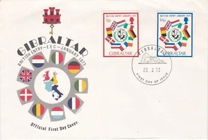 1973 Gibraltar FDC cover British Entry - January 1973 - Picture 1 of 2