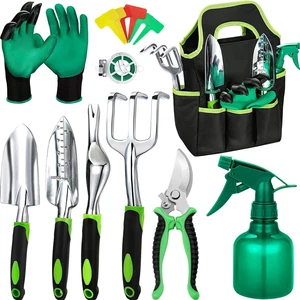 POOTACK Ensemble d'outils de Jardinage 16pcs Tough Résistant à la Corrosion Kit