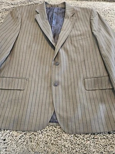 Sartoria Tosi Handmade In Italy Super 150s Wool Grey/ Blue Pin Stripe 50... - Picture 1 of 12