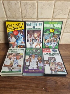 Wimbledon Tennis Champions VHS Videos X 6 Becker Graf sampras martinez 80s 90s - Picture 1 of 6