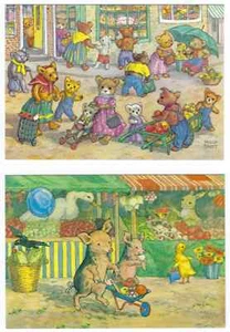 VINTAGE POSTCARDS  BY MOLLY BRETT COLLECTIBLE PAIR BY MEDICI - Picture 1 of 1