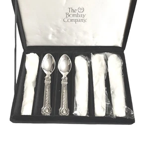 Set 6 cucchiaini da tè Holiday Demitasse Silver Plate Bombay Co. nuovi mai usati scatola - Foto 1 di 5