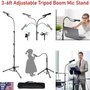 3-6 ft Tripod Boom Mic Stand Adjustable Heavy Duty Mike Holder Microphone Stand - Picture 1 of 12