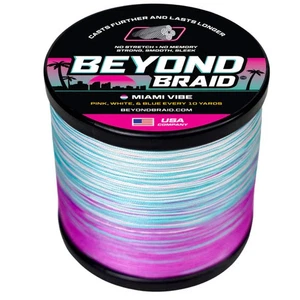 BEYOND BRAID MIAMI VIBE - PINK, WHITE, & BLUE 500 Yards 10-80lb - Picture 1 of 9
