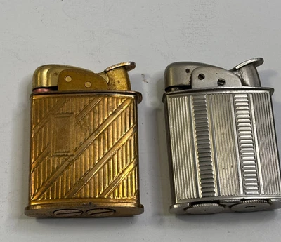 2 encendedores Evans Art Deco Spitfire vintage dorados/plateados Foto 1 de 4