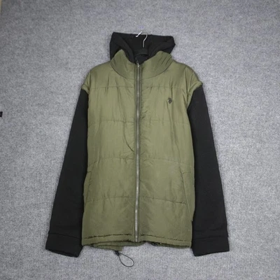 Polo Assn Mens Puffer Vest Hoodie Combo Jacket Olive Green Black Size XL - Image 1 of 4