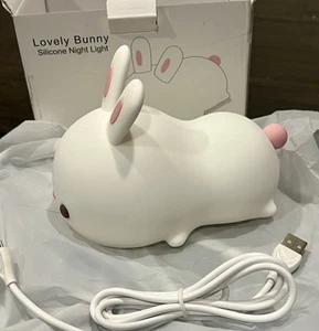 Cute Bunny Silocone Night Light USB rechargeable - Picture 1 of 6