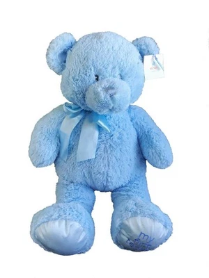 Baby GUND My First Teddy Bear Large 20" Plush Soft Cuddly Stuffed Toy Blue Lovey - Image 1 of 4