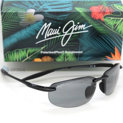 NUEVO Gafas de sol deportivas polarizadas negras/grises ultra mate Maui Jim Hookipa 676-02 Foto 1 de 4